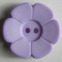 Gombík plastový - Kvet - Ø15 mm - fialová