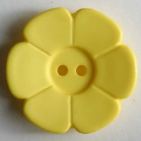 Gombík plastový - Kvet - Ø15 mm - žltá