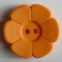 Gombík plastový - Kvet - Ø15 mm - oranžová