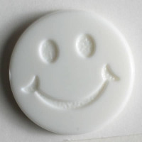 Gombík detský SMILE - Ø15 mm - biela