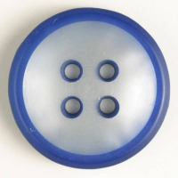 Gombík plastový - štvordierkový, farebný - Ø18mm - Modrá