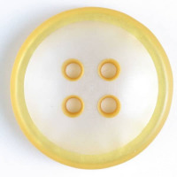 Gombík plastový - štvordierkový, farebný - Ø18mm - Žltá