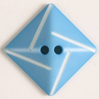 Gombík plastový - Kosoštvorec 25mm - modrá
