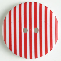 Gombík plastový - S prúžkami  Ø 20 mm - červená