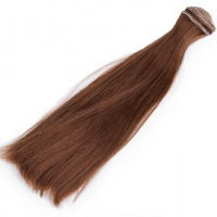Parochňa / vlasy pre bábiky 20 cm - Hnedá tmavá 03