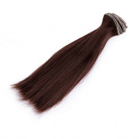 Parochňa / vlasy pre bábiky 15 cm - Tmavohnedá 04