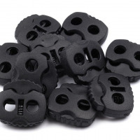 Brzdičky s dvoma dierkami 20x20 mm - Čierna 01