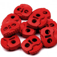 Brzdičky s dvoma dierkami 20x20 mm - Červená 07