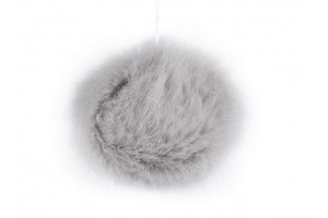 Brmbolec - Ø8 cm - kožušinový - 11 - šedá svetlá