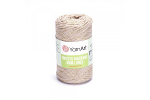 Twisted Macrame Lurex 3mm - 753 béžová-zlatá