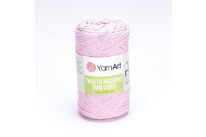 Twisted Macrame Lurex 3mm - 762 ružová-strieborná