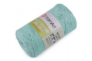 Twisted Macrame Lurex 3mm - 775 - tyrkysová-strieborná