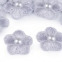 Vyšívaný kvet s perlou Ø 20mm - Modrá ľadová 06