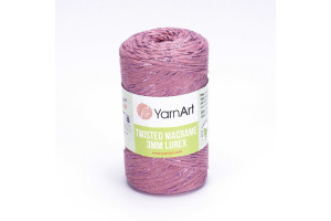 Twisted Macrame Lurex 3mm - 792 staroružová-ružová