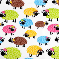 Látka bavlnená - Ovečka - multicolor