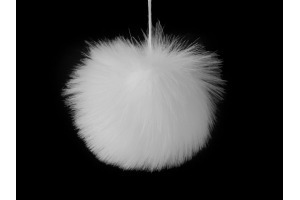 Brmbolec - Ø8 cm - kožušinový - 13 - biela