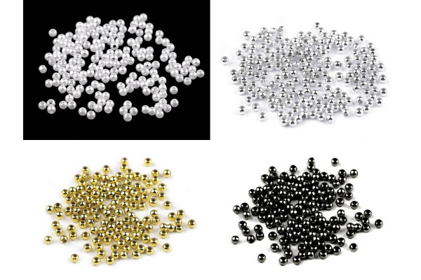 Plastové voskové koráliky/perly Glance Ø3 mm