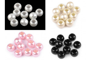Plastové perly s veľkým prievlakom 11x15mm