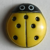 Gombík detský veľkosť Ø11mm - Lienka - Žltá