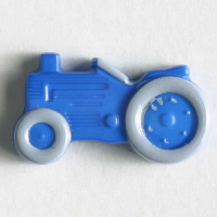 Gombík detský - Traktor - 25 mm - Modrá