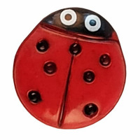 Gombík detský veľkosť Ø11mm - Lienka - Červená