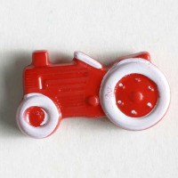 Gombík detský - Traktor - 25 mm - Červená
