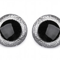 Bezpečnostné oči glitrové Ø40 mm - Strieborná
