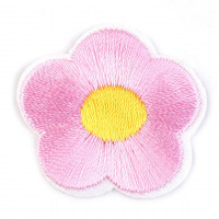 Nažehlovačka - vyšívaný kvet 30mm - Ružová svetlá 03