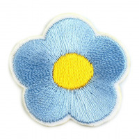 Nažehlovačka - vyšívaný kvet 30mm - Modrá ľadová 11