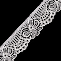 Čipka-krajka elastická  šírka 30 mm - Biela 01