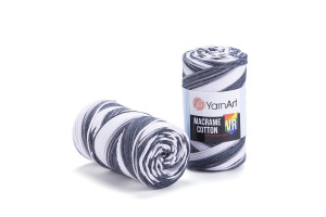 Macrame Cotton VR 910 - biela-šedá
