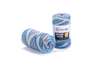 Macrame Cotton VR 921 - modrá-hnedá