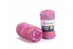 Macrame Cotton VR 911 - svetlá ružová-tmavá ružová-oranžová