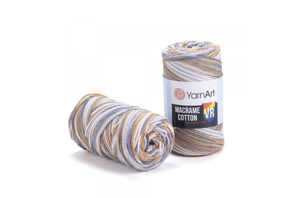 Macrame Cotton VR 918 - modrá-horčicová-biela