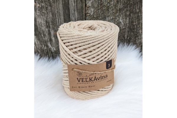 Špagát VEĽKÁvlna 3mm - Kapučíno
