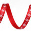 Stuha vianočná saténová- zväzok po 5m -  vločky 9 mm - Červená-biela 05