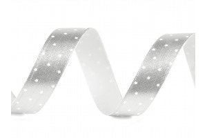 Stuha vianočná metalická - zväzok po 3m -  hviezdičky šírka 16 mm