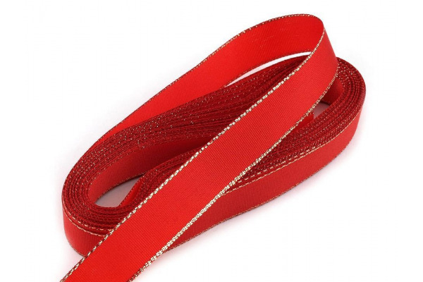 Stuha taftová vianočná - 15 mm - zväzok po 10 m