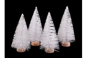 Dekorácia - stromček  11cm - Biela