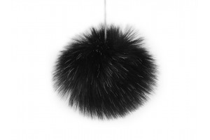 Brmbolec - Ø8 cm - kožušinový - 15 - čierna láva
