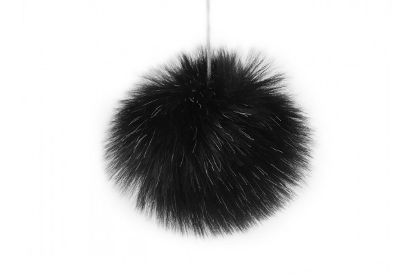 Brmbolec - Ø8 cm - kožušinový - 15 - čierna láva