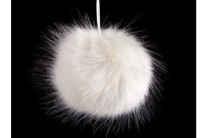 Brmbolec - Ø8 cm - kožušinový - 21 - smotanová