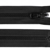 Zips vetrovkový, kosticový - OBOJSTRANNÝ - UH - 70 cm - Čierna