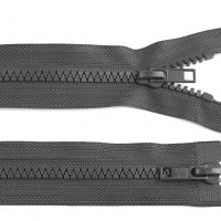 Zips vetrovkový, kosticový - UH - dvojcestný 2 jazdce / 70cm - Čierna