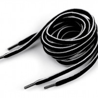 Šnúrky do topánok, tenisiek, mikín - 120 cm - Čierna-biela