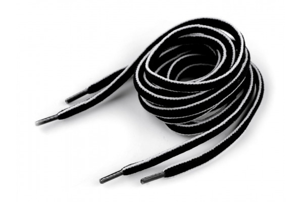 Šnúrky do topánok, tenisiek, mikín - 120 cm / Šnúrky do topánok, tenisiek, mikín - 120 cm - Čierna-biela