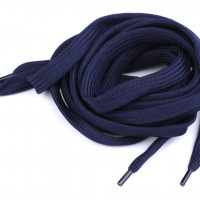 Šnúrky ploché do topánok, tenisiek, mikín 130 cm - Modrá tmavá