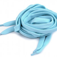 Šnúrky ploché do topánok, tenisiek, mikín 130 cm - Modrá svetlá