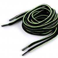 Šnúrky do topánok, tenisiek, mikín - 120 cm - Čierna-zelená