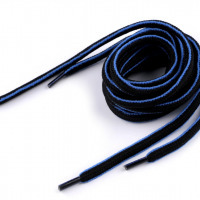Šnúrky do topánok, tenisiek, mikín - 120 cm - Čierna-modrá